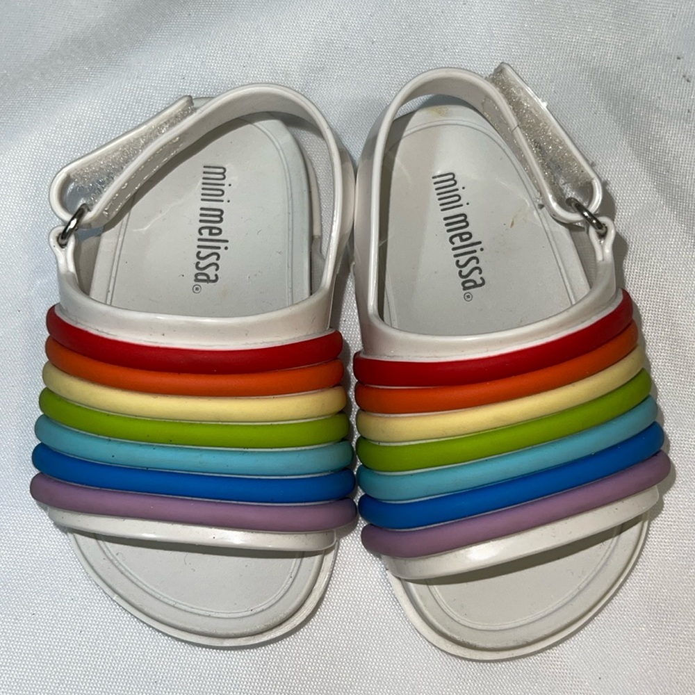 Mini Melissa Rainbow Sandals, new, size 5